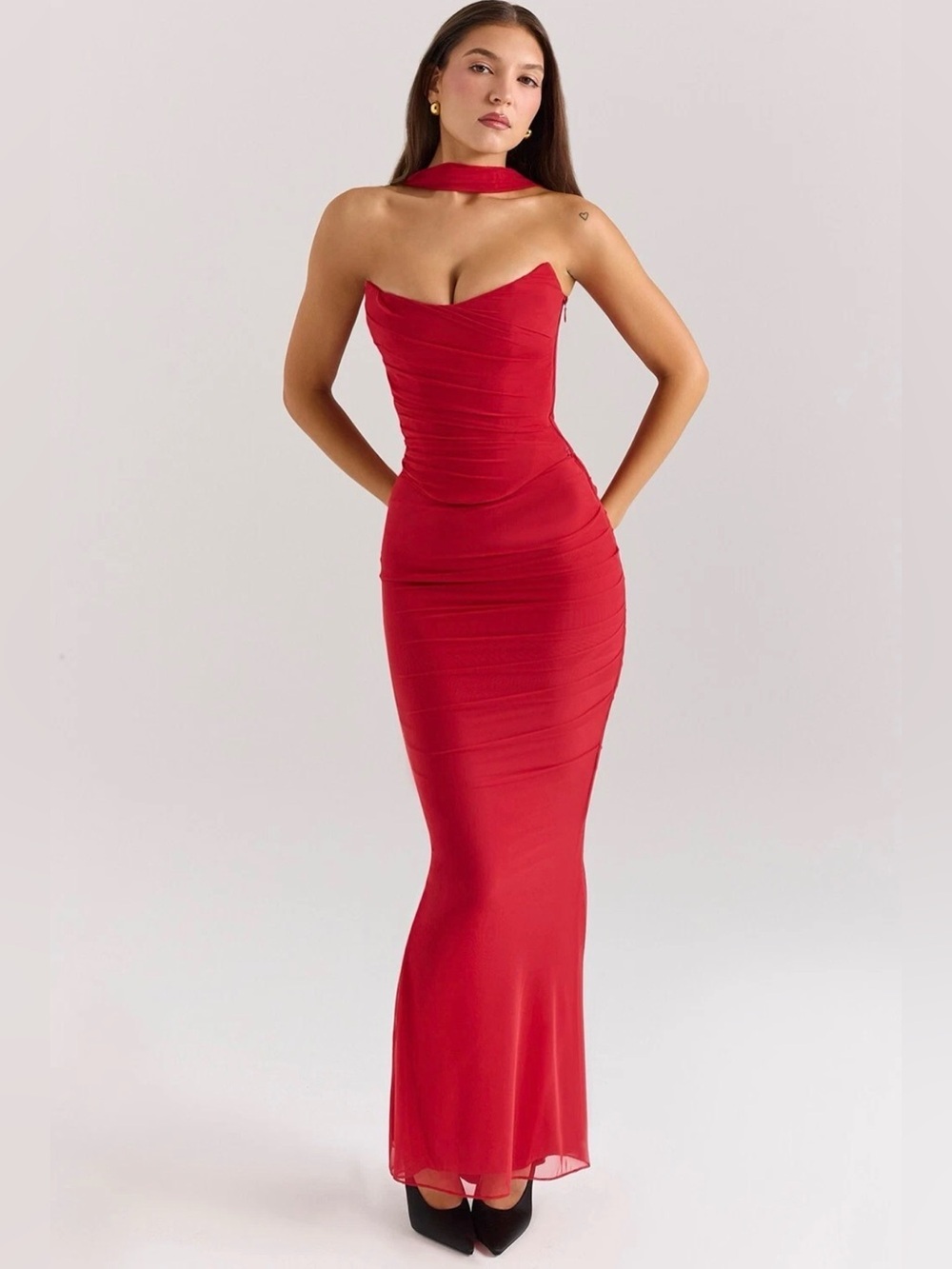 House of CB Cassidy Skirt Red Maxi
